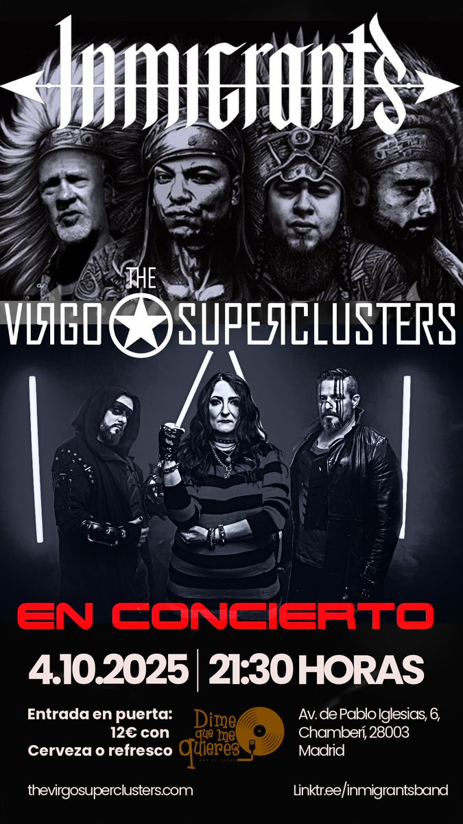 TVSuperclusters's tweet image. Comunicados a la Tierra 🌍
Diario de abordo del Capitán Frank Iván fecha estelar 10082025.

¡2 nuevas fechas!

4 Octubre 2025 Sala Dime que me quieres en Madrid con @inmigrantsband .
11 Octubre 2025 Sala Ley Seca en Zaragoza con @inmigrantsband .

De aquí a las estrellas ✨