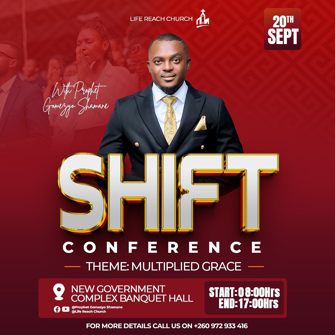 🚨 SHIFT 2025 – MULTIPLIED GRACE! 🚨

➡️ 20 Sept | ⏰ 08:00–17:00 | 📍 New Gov’t Complex Banquet Hall

"Catch the Lift — Join the SHIFT"

#SHIFTConference2025