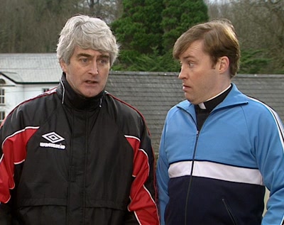 Best tv cross-over idea...

Father Ted Lasso