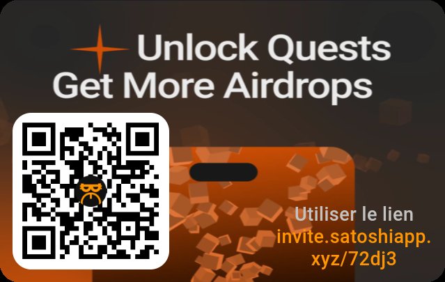 NaserHamma's tweet photo. https://t.co/9cfpsPBq6Z
Rejoignez-moi sur l'application Satoshi, approuvée par plus de 16 millions d'utilisateurs. Gagnez des jetons gratuits grâce aux meilleurs projets Web3. L'inscription est simple et rapide. Développons ensemble nos portefeuilles de cryptomonnaies ! https://t.co/lcXr5WxkqZ