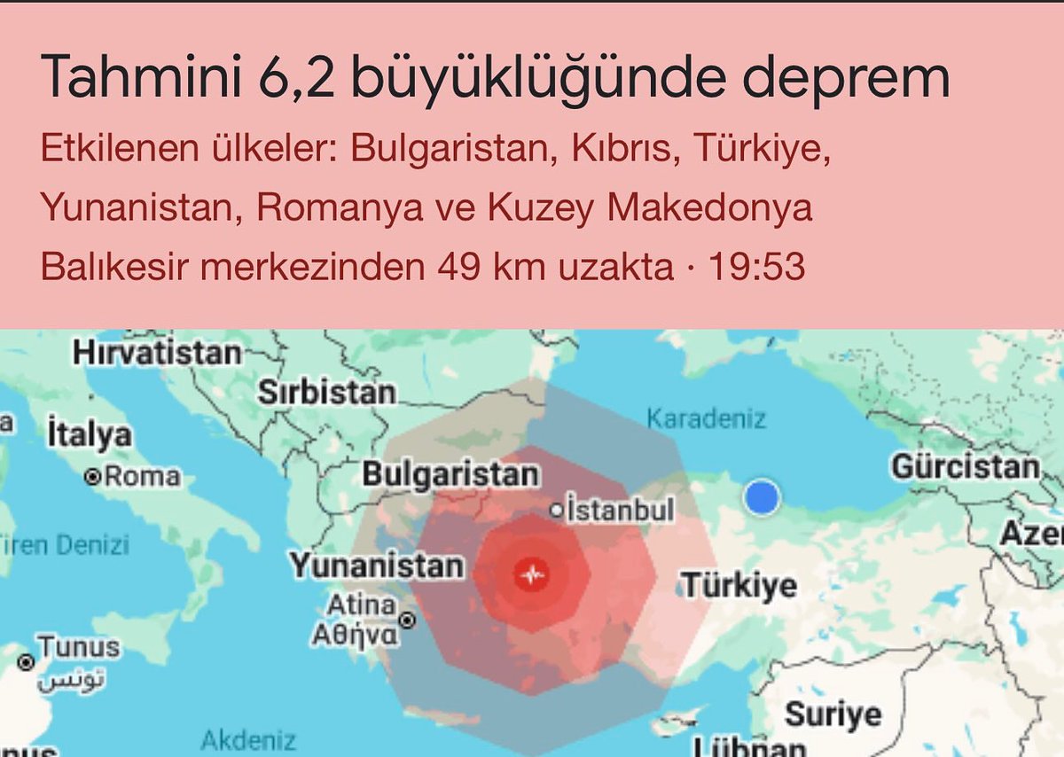 🚨  6.2 büyüklüğünde #deprem yaşandı.

Deprem, Marmara Bölgesinde de hissedildi.

#deprem #balıkesir #sondakika 
#İstanbul İzmir Yalova
