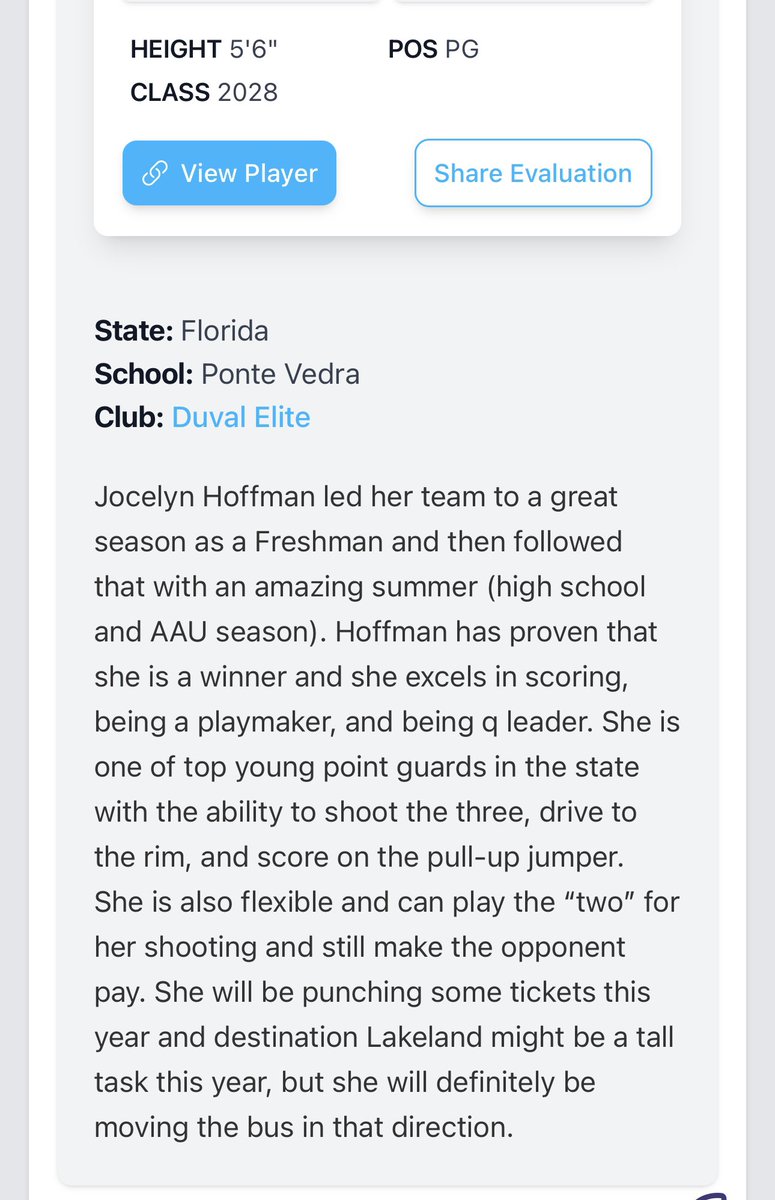 Jessica Spencer-Gardner (@coachjessicasg) on Twitter photo Great write-up on 2028 PG <a href="/JocelynHoffmann/">Jocelyn Hoffmann</a> and the awesome ball she played this summer w/<a href="/pvhsgirlsbball/">PVHS Girls Basketball</a> & <a href="/DuvalElite/">DuvalElite</a> . This eval is 🎯 …Jocelyn is a “proven winner, scorer, playmaker, leader!” Full article: prepgirlshoops.com/2025/08/the-cl… Great write-up on 2028 PG <a href="/JocelynHoffmann/">Jocelyn Hoffmann</a> and the awesome ball she played this summer w/<a href="/pvhsgirlsbball/">PVHS Girls Basketball</a> & <a href="/DuvalElite/">DuvalElite</a> . This eval is 🎯 …Jocelyn is a “proven winner, scorer, playmaker, leader!” Full article: prepgirlshoops.com/2025/08/the-cl…