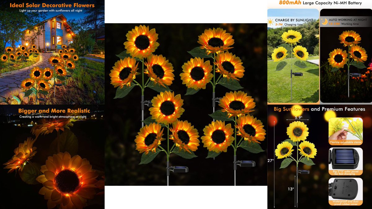 Outdoor Wall Lights Super Bright Solar Fence Lights 4 Pack - 60 Lumen, 8  Colors, Waterproof For Yard, Garden, Deck 60 Lumen Waterproof Solar Lights, image size:1200x675