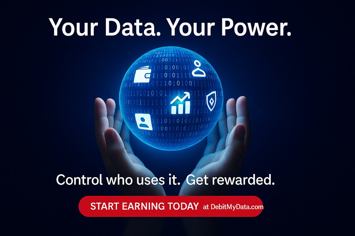 DebitMyDataTV's tweet photo. ⚡ Your Data = Power.
Don’t let it go to waste!
With https://t.co/FhC1WNCnQO, turn unused data into real rewards 💰
Safe. Transparent. 100% yours.
👉 Start today & claim your share!
#DataPrivacy #MonetizeYourData #EarnFromYourData #SideHustle #PassiveIncome #Web3 #Blockchain #AIart #DigitalFreedom #Trending