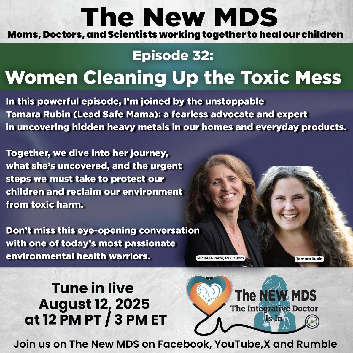 GMOScience's tweet photo. See you Tuesday, 12 Noon PST, @TheNew_MDS for a live chat with Mom-Lead Sleuther, Tamara Rubin, @LeadSafeMama!

X - https://t.co/yi7cEbyEKK
Facebook - https://t.co/cja3uXMave
YouTube - https://t.co/Xd2XDzNL0j
Rumble - https://t.co/E7QmIU62DZ https://t.co/7uzNKHH6vU