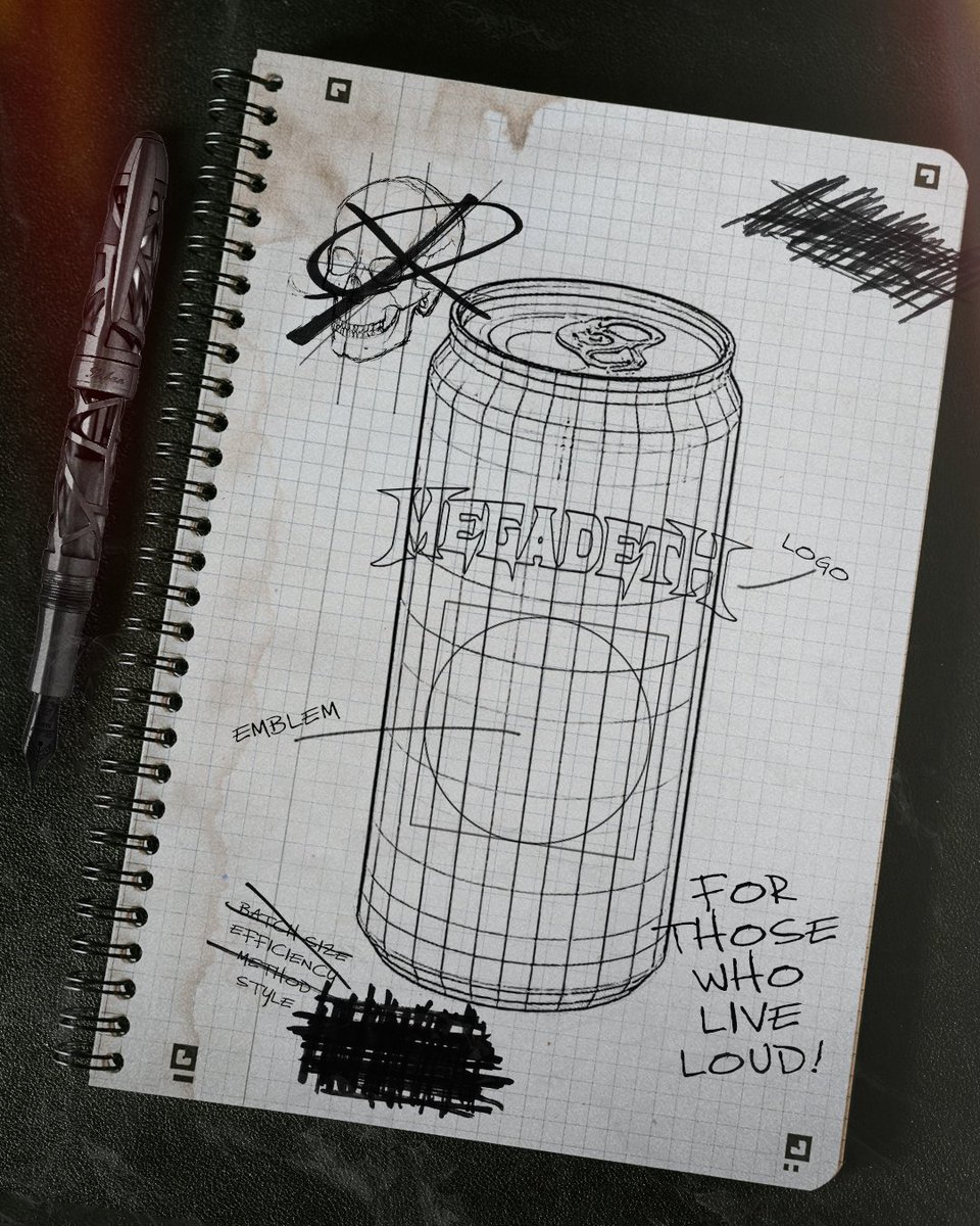 Vic’s been scribbling. Plotting. Designing the can that’s about to raise the volume
#MegadethBeer