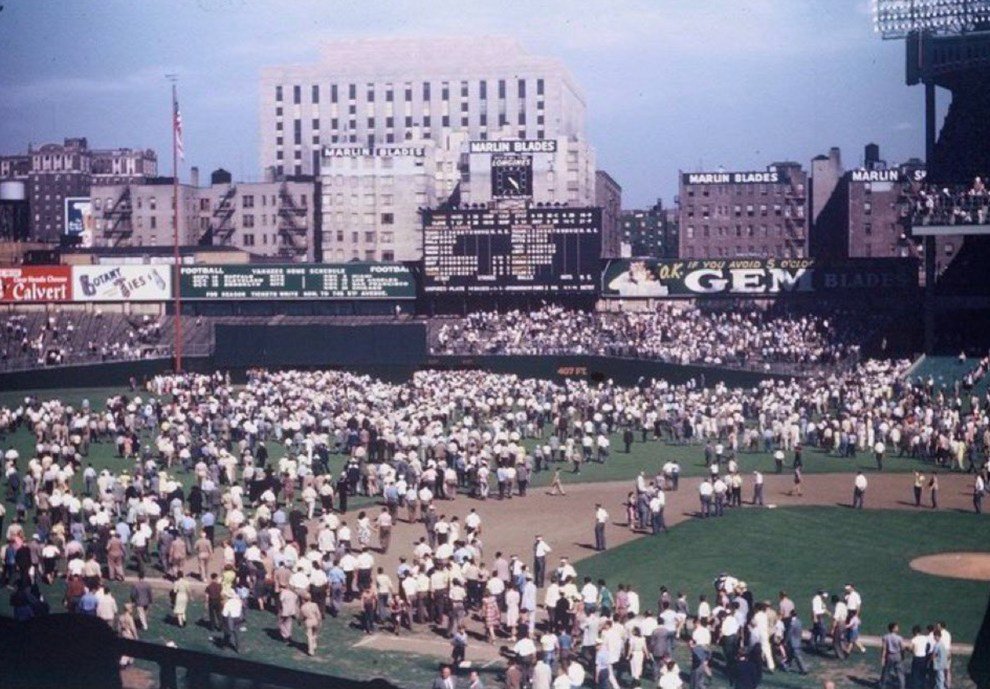Until its 1974-1975 renovation, fans could exit Yankee Stadium via the field.