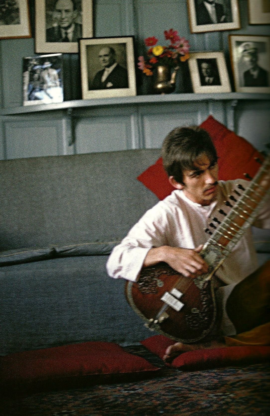 George Harrison Playing Sitar