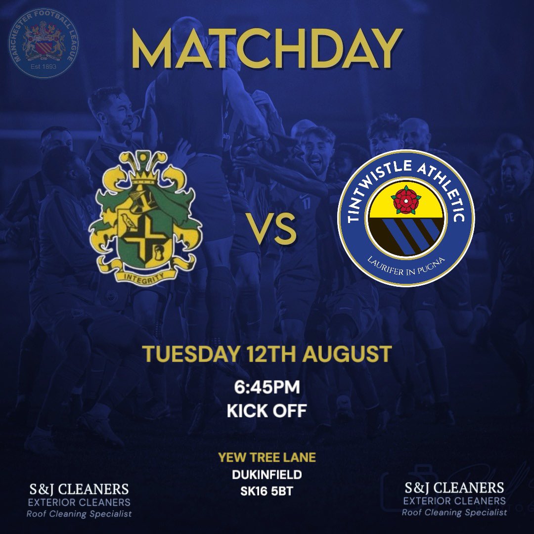 Tintwistle Athletic First Team (@tafc_firsts) on Twitter photo ๐๐๐ฑ๐ญ ๐๐ฉ:
Another quick turn around as we look to Tuesday Night. This time on the road with a trip over to Dukinfield.
๐ <a href="/DukiTownYouthFC/">Dukinfield Town & Youth FC</a>
๐๏ธ Yew Tree Lane - SK16 5BT
๐
12/08/25
โฐ 6:45PM Kick Off
๐๏ธ FREE ENTRY
#JoinTheJourney ๐ตโซ๏ธ ๐๐๐ฑ๐ญ ๐๐ฉ:
Another quick turn around as we look to Tuesday Night. This time on the road with a trip over to Dukinfield.
๐ <a href="/DukiTownYouthFC/">Dukinfield Town & Youth FC</a>
๐๏ธ Yew Tree Lane - SK16 5BT
๐
12/08/25
โฐ 6:45PM Kick Off
๐๏ธ FREE ENTRY
#JoinTheJourney ๐ตโซ๏ธ