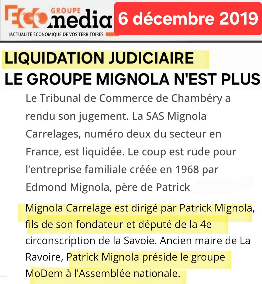 f_asselineau's tweet photo. 🤡QUEL STRATÈGE !
Selon Le Parisien,Bayrou met toute sa confiance dans Patrick Mignola pour fixer
la stratégie du gouvernement.

Or Mignola a pour CV d'avoir hérité du
Groupe Mignola,n°2 du carrelage en France fondé par son père Edmond,
et de l'avoir mené à la faillite en 2019 ! https://t.co/1uWtARGWmK