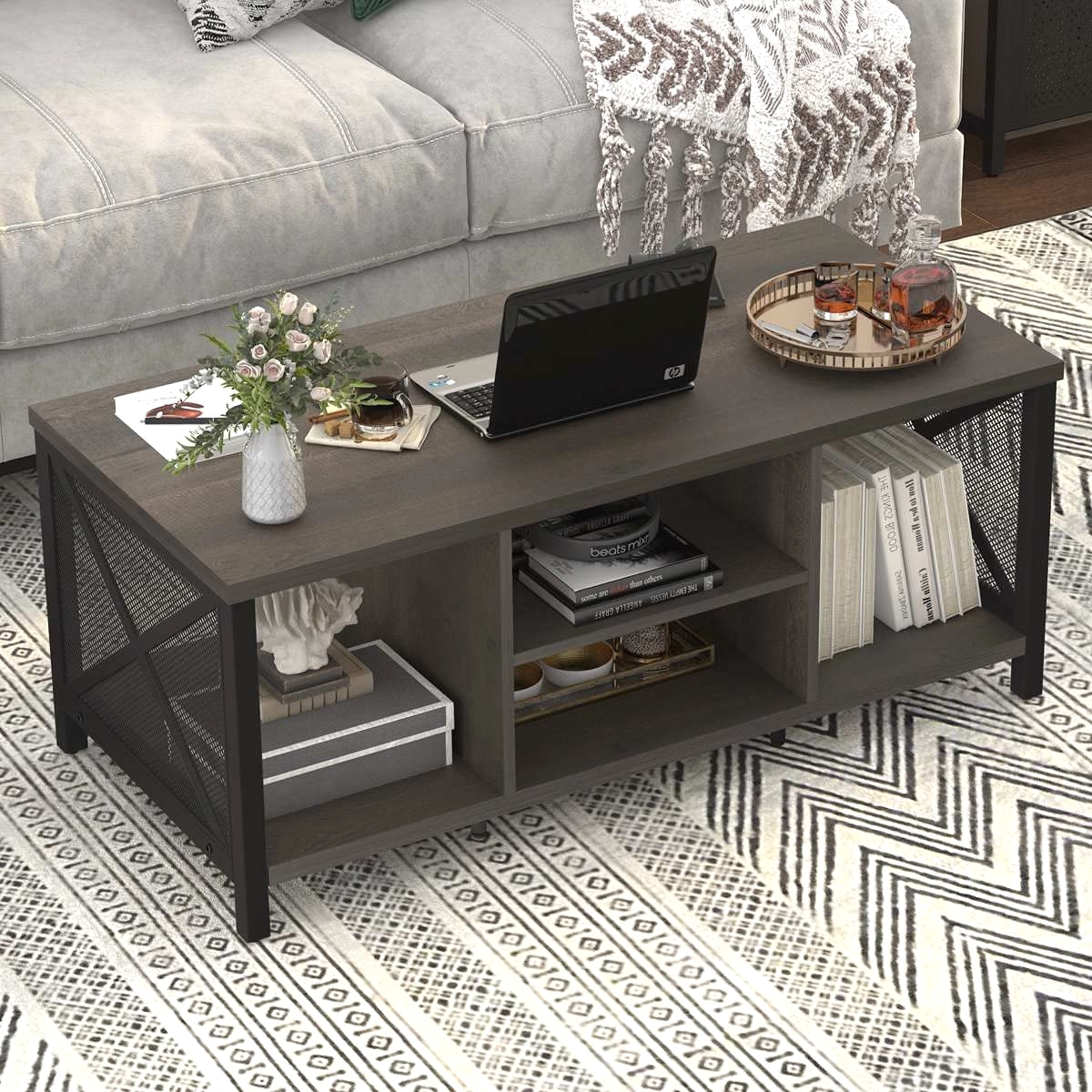 FATORRI Rustic Coffee Table for Living Room, Farmhouse Dark Wood Center Table, Industrial Rectangle Cocktail Tea Tables (Walnut Brown)

 Rating ⭐ : 4.6
 Check Amazon price &gt;&gt; 🔗 : amzn.to/3M3ORfT