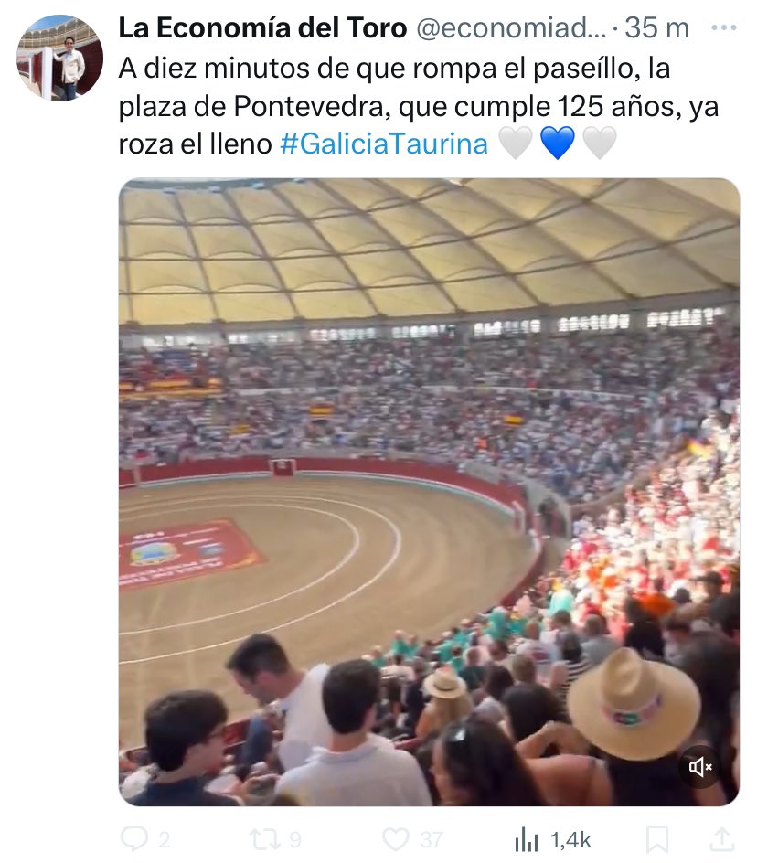 Allí es donde el taurinisimo de  <a href="/NunezFeijoo/">Alberto Núñez Feijóo</a> ,abonado al callejón de <a href="/LasVentas/">Plaza de Las Ventas</a> , prohibió la entrada a los menores, ¿no?

(No retwitteo porque me tienen bloqueado 🥲)