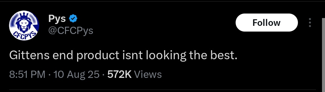 First start from Gittens btw. 

At this point I think this guy does it to get back at the SDs. Deep down he wishes one of the signings to flop so he can just tear down the SDs and act like he has always been right. 

First freaking start for Gittens. After the red card he got