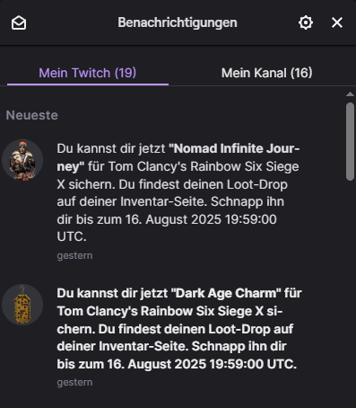 raphyy039's tweet photo. @UbisoftSupport I didnt receive the nomad elite from the recent twitch drop. My Twitch is linked to my uplay account and I did collect it as it shows in the following screenshots.
My Uplay @ is Raphyy.L1
My Twitch @ is RaphyyFPS https://t.co/jlMBCJZ9Hx