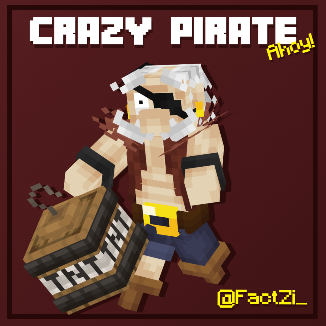 FactZi_'s tweet photo. Crazy Pirate! 🏴‍☠️💣
#blockbench #lowpoly #minecraft https://t.co/Rr62MY6BdO