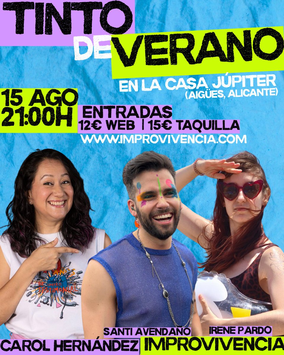 Llenamos de impro este viernes 15 de agosto.
✴️ Taller: improvivencia.com/entradas/talle…
✴️ Show: improvivencia.com/entradas/show-…