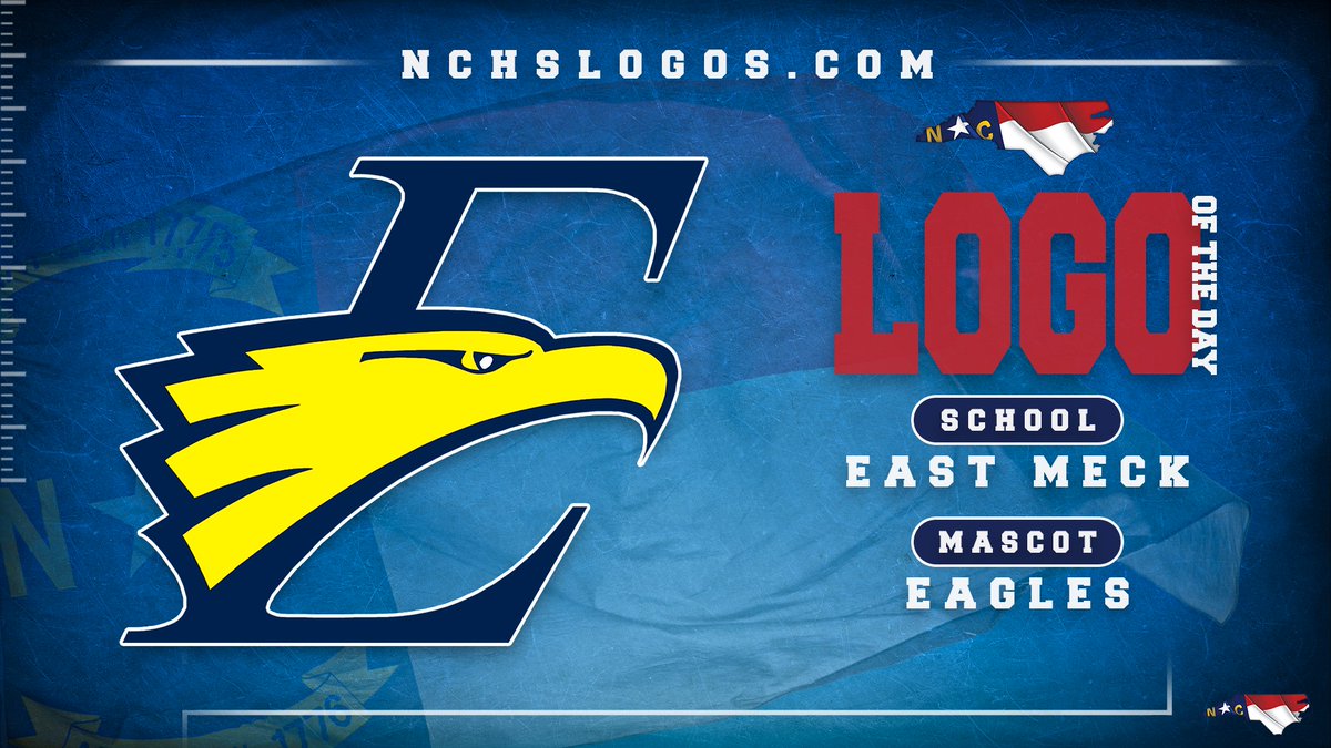 Our final #NCHSLogoOfTheDay this week takes us back to Mecklenburg County to ✔️ out the East Meck Eagles🟦🟨🦅

<a href="/eastmeck_sports/">East Meck Athletics</a> <a href="/EMeckAthletics/">East Meck Athletics</a> <a href="/EastMeck_soccer/">East MeckHS ⚽️</a> <a href="/eastmeck_ftball/">EastMeck Football</a> <a href="/EMHSMBball/">EMHSMensBBall</a> <a href="/EastMeckBasebal/">EastMeckBaseball</a> <a href="/CMSAthletic1/">CMS ATHLETICS</a> 

nchslogos.com/EastMecklenbur…

#nchsfb #nchshoops
