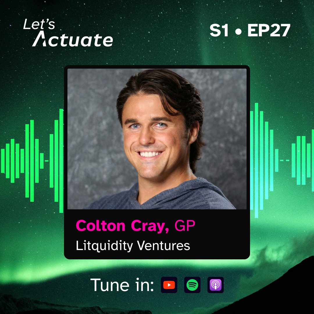 New Let’s Actuate episode! Colton Cray <a href="/thisccray/">Colton Cray</a>, GP at <a href="/litcapital/">litquidity</a> Ventures on: respecting risk, customer-led growth, &amp; earning real traction in frontier-tech markets.

Listen: open.spotify.com/episode/7Gvh0W…
Watch: youtu.be/1L4O_cefhrU
#LetsActuate #VC #venturecapital #frontiertech
