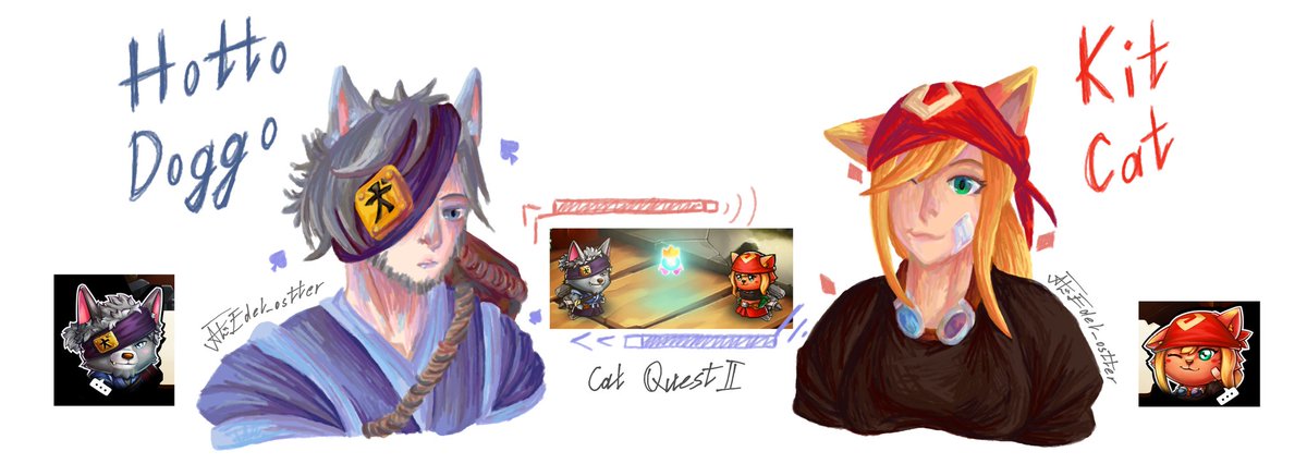 Edel_ostter's tweet photo. Thank you very much to my friend who gave me this game 🥺
I really liked these two
#catquest2 #catquestII #humanization #art #digitalart https://t.co/e1MOEz73lS