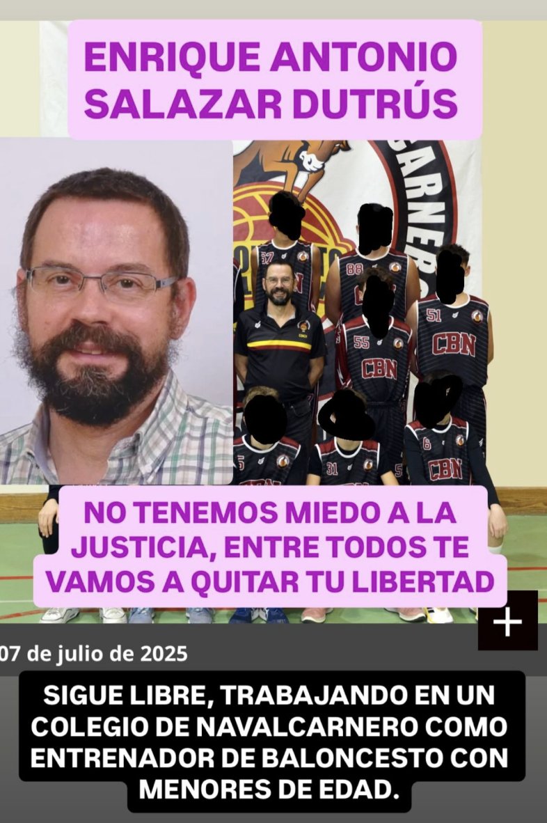 soymadridista's tweet photo. Si tenéis a vuestros hijos en un club de baloncesto de Navalcarnero, tened cuidadito, que un violador de niñas puede ser su entrenador https://t.co/wV4Y9Bw9dY
