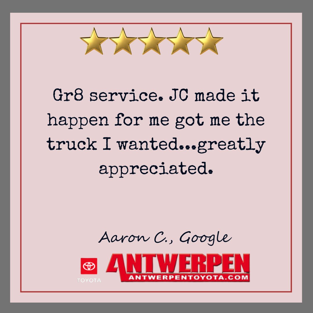 AntwerpenTS's tweet photo. Thank you, Aaron. We’re glad our team was able to get you the truck you wanted. We appreciate your support and trust. https://t.co/1dD3sP6dHu