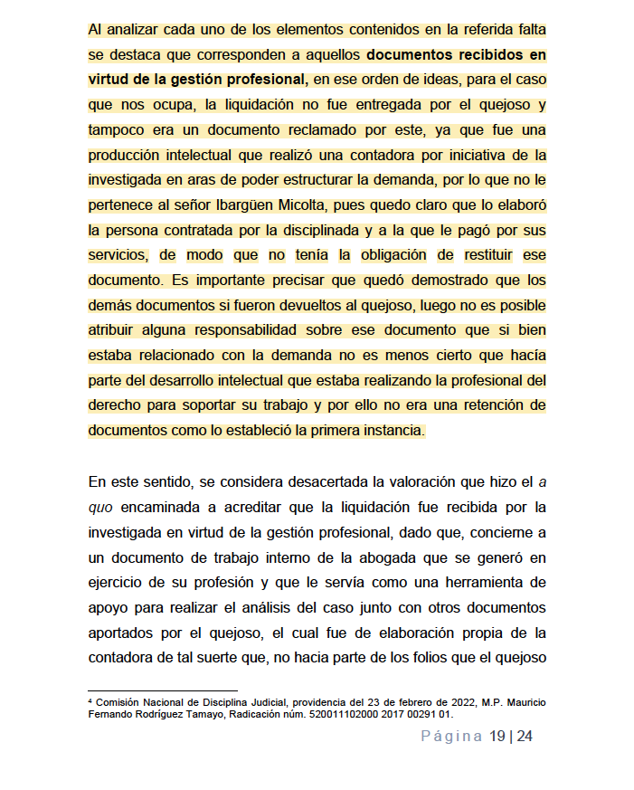 Melovides's tweet photo. Los abogados no estamos obligados a entregar a nuestro cliente los documentos de trabajo interno, por cuanto constituyen un producto de la gestión profesional y no un insumo proporcionado por el mandante. https://t.co/X4637G63l3 https://t.co/lXhwqgIoIT