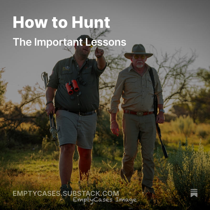 EmptyCasesRM's tweet image. Read the latest on the EmptyCases Substack:
"...one day when you’re too old to climb the mountain and too tired to drag your buck, they will be there to help." emptycases.substack.com/p/how-to-hunt