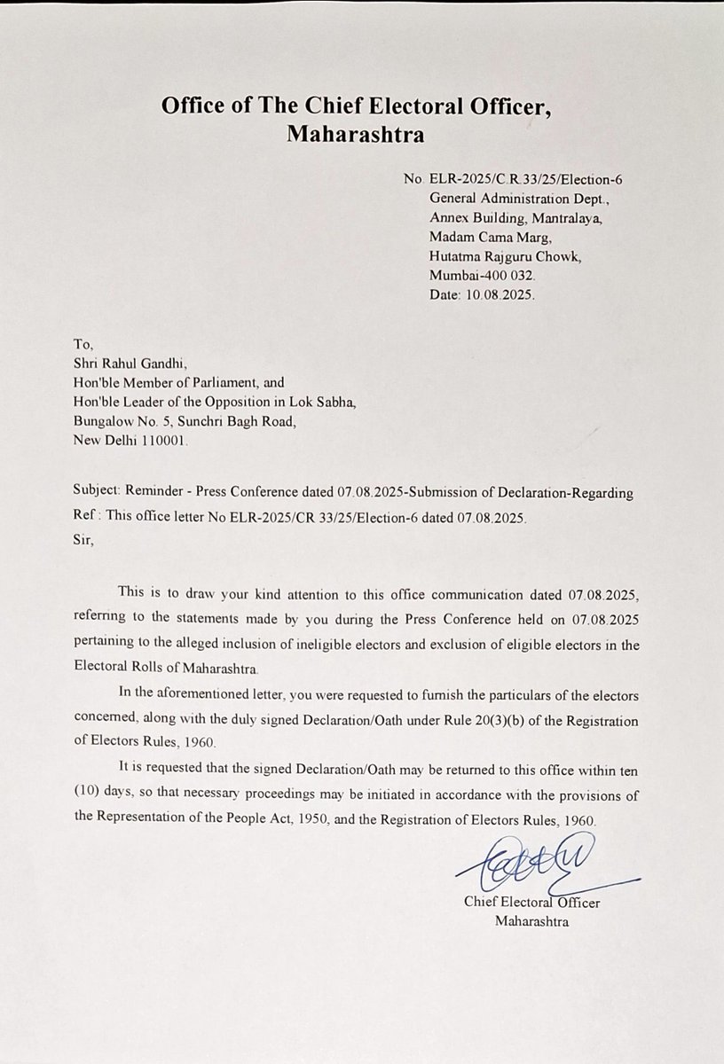 DEO_PUNE_'s tweet photo. Regarding submission of Declaration 
@RahulGandhi 

@ECISVEEP
@ceomaharashtra https://t.co/jpOkfZfeqM