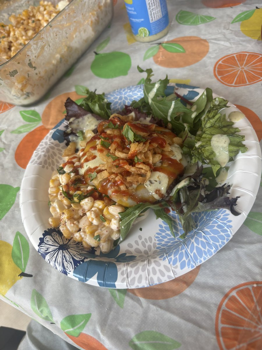 I hid some salad under a burger to try to trick myself into eating it.