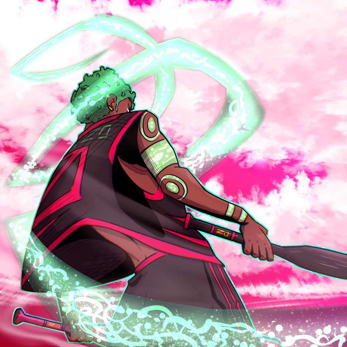 [OC Art]
I want to name this character Xolani, as opposed to the traditional spelling as Zolani
Heavily inspired by the character Roronoa Zoro from <a href="/OnePieceAnime/">ONE PIECE</a> 
.
#art #digitalart #frikaverse #zerosociety #onepiece