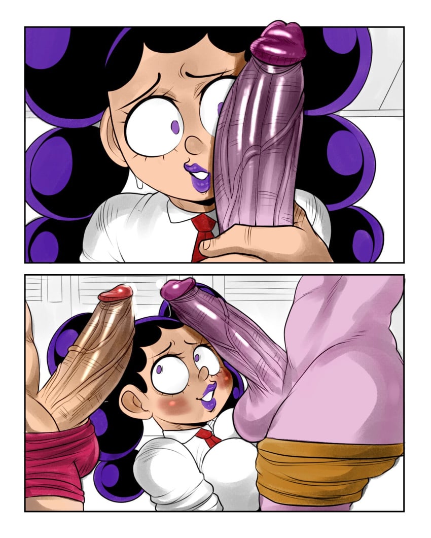 Grapey gal here can not even walk to the academy without getting violated by the reader.

Two dicks already on her face! Though, she did enjoy the fame she has having now. 

"F-Fellas! C-Could we just.. s.. s.. slow down abit!?"

Mineta was terrified.