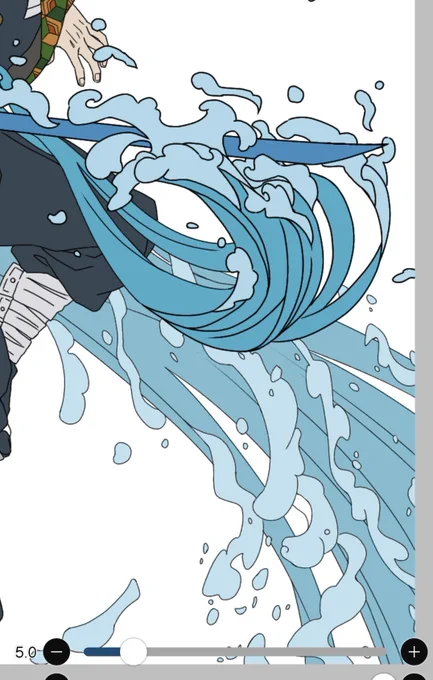 水エフェクトムズない………?? アニメ観察しながら描いてる