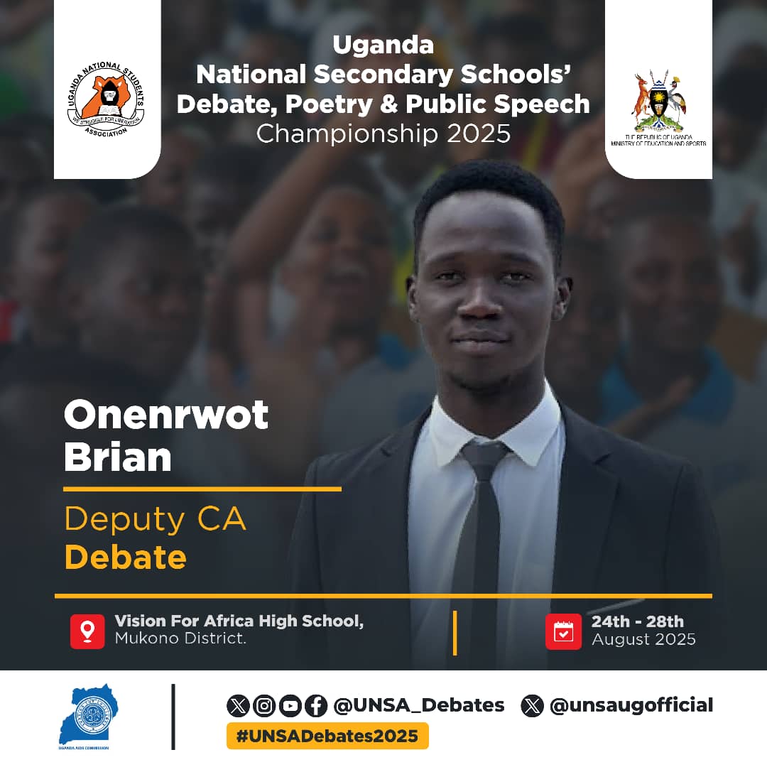 unsaugofficial's tweet photo. 🔊🔊🔊🔊🔊🔊🔊🔊Country men and women. We are thrilled to unveil Brian Onenrwot, the Deputy Chief Adjudicator Debate Category Nationals.
Brian is a Lawyer by profession  and one of the finest whips on the African debating circuit. He has  composure to carry any one to the finals. https://t.co/97xh87vvLt