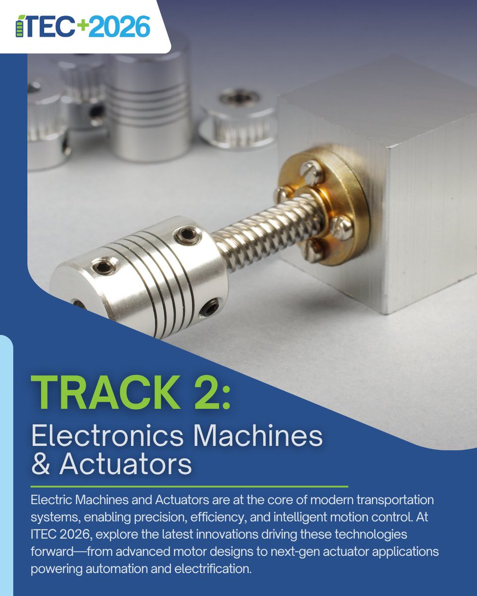 Explore the latest in Track 2: "Electric Machines and Actuators." From advanced motor designs to high-precision actuators, these sessions offer key insights into the tech driving motion control, automation, and electrified mobility.

#itec_conf2026 #motioncontrol #electrification