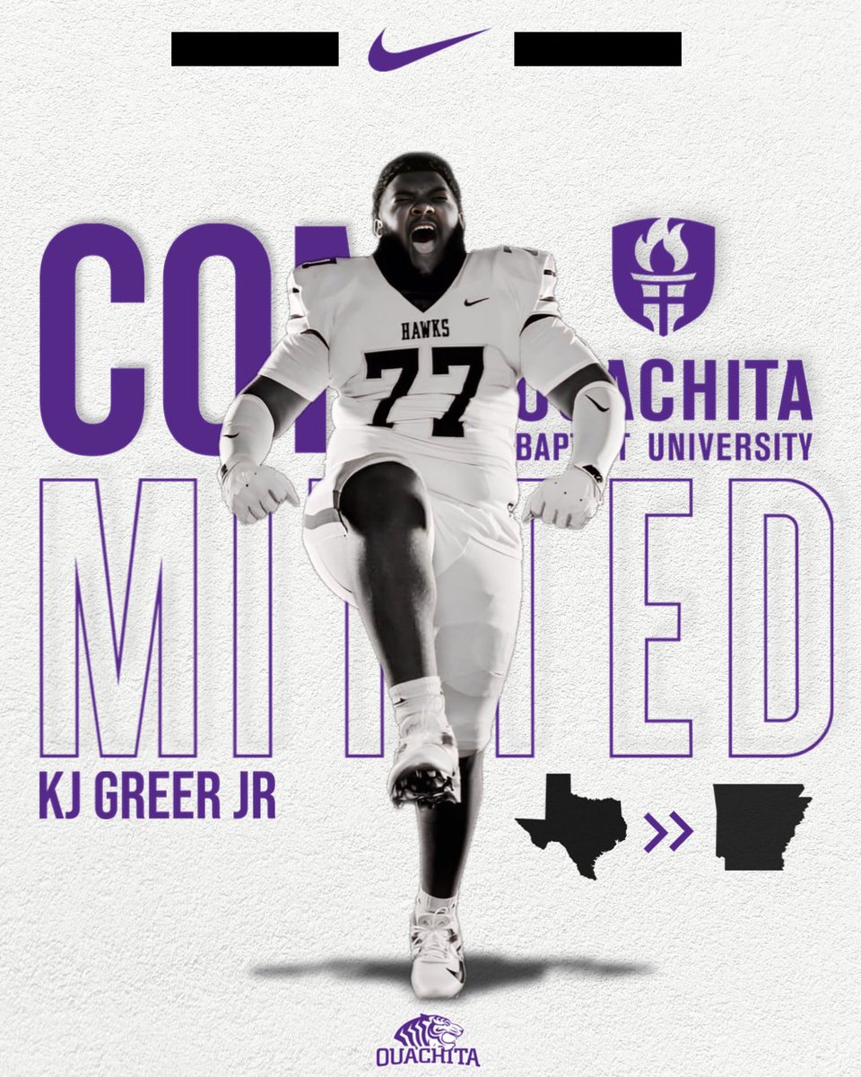 Kevin greer jr (@kevingreerjr) on Twitter photo #AGTG First and foremost I want to thank GOD for giving me every opportunity I have. After many thoughts, prayers and consideration I am blessed to say I am committing to <a href="/OuachitaFB/">Ouachita Football</a>
<a href="/CoachEpsteinL/">Larry Epstein</a> <a href="/JoshGibsonPG/">Josh Gibson</a> <a href="/Coach_JDarby/">Jonathan Darby</a> <a href="/CoachShock_OBU/">Brett Shockley</a> <a href="/MikeRoach247/">Mike Roach</a> <a href="/justinwells2424/">Justin Wells</a> #AGTG First and foremost I want to thank GOD for giving me every opportunity I have. After many thoughts, prayers and consideration I am blessed to say I am committing to <a href="/OuachitaFB/">Ouachita Football</a>
<a href="/CoachEpsteinL/">Larry Epstein</a> <a href="/JoshGibsonPG/">Josh Gibson</a> <a href="/Coach_JDarby/">Jonathan Darby</a> <a href="/CoachShock_OBU/">Brett Shockley</a> <a href="/MikeRoach247/">Mike Roach</a> <a href="/justinwells2424/">Justin Wells</a>