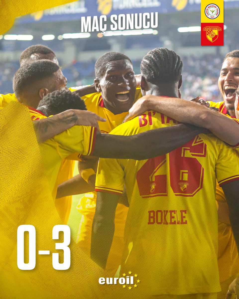 Rize'de 3 puanı 3 golle alıyoruz!💛❤️

#Göztepe