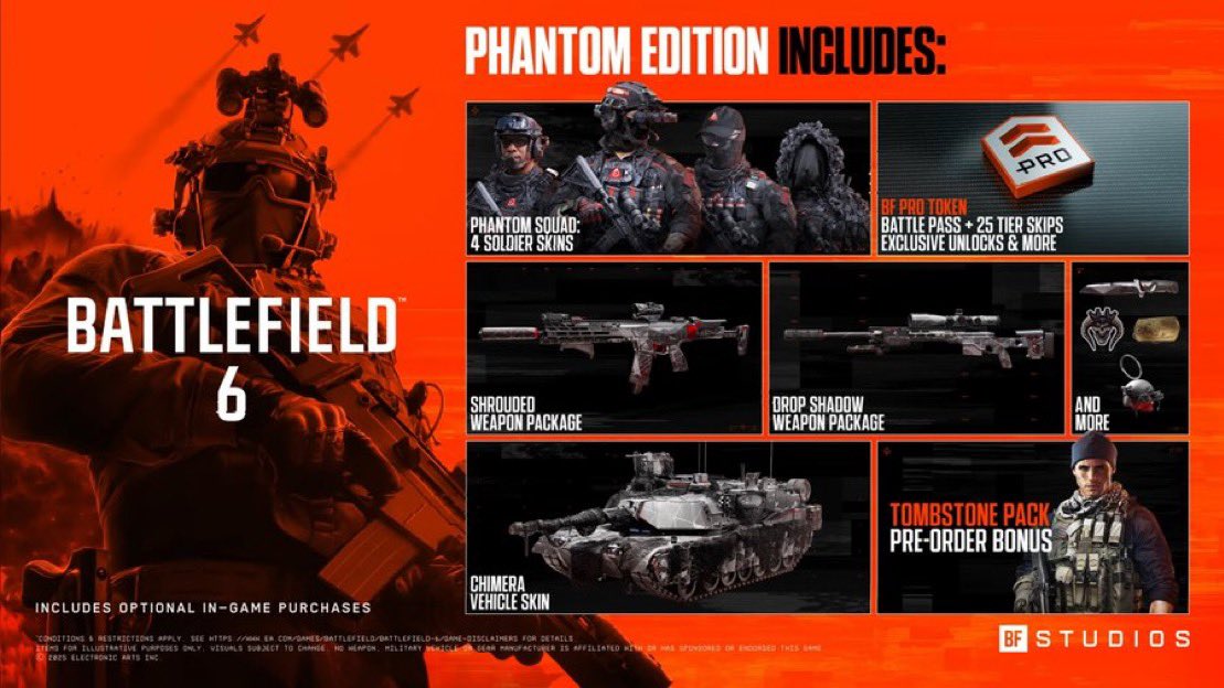 Battlefield 6 Informer (@bf6informer) on Twitter photo Battlefield 6 Phantom Edition Giveaway! π¨
Somebody that completes the following requirements to enter will win a Phantom Edition Pre-Order.
1. Like this tweet
2. Follow <a href="/BF6Informer/">Battlefield 6 Informer</a>
Thatβs it! Ends in 1 week. Battlefield 6 Phantom Edition Giveaway! π¨
Somebody that completes the following requirements to enter will win a Phantom Edition Pre-Order.
1. Like this tweet
2. Follow <a href="/BF6Informer/">Battlefield 6 Informer</a>
Thatβs it! Ends in 1 week.