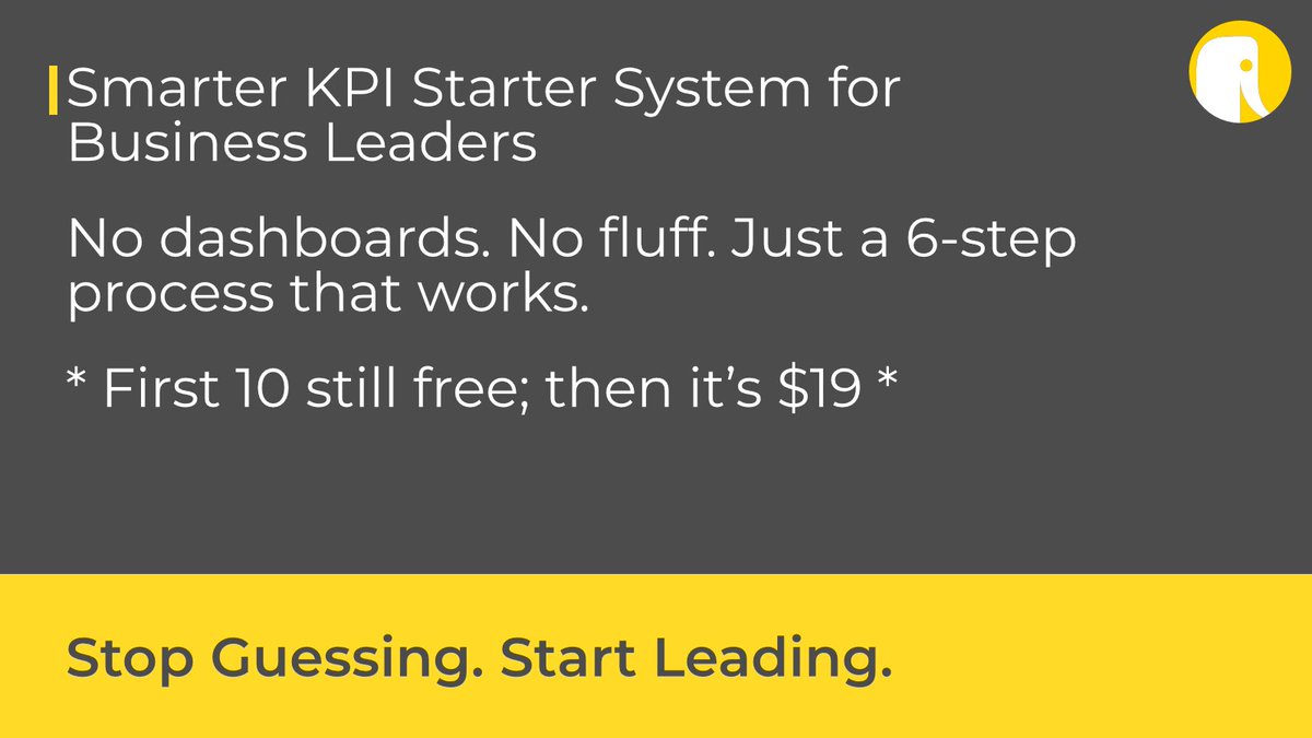 138CreativeLLC's tweet photo. Stop Guessing. Start Leading.

Most KPI systems are either too basic to matter or too complex to use.

The Smarter KPI Starter System hits the sweet spot. And, it's built for business leaders, not analysts.

No dashboards. No fluff. Just a 6-step process that works.

The first 10 are still free; then it’s $19.

https://t.co/spvmM4AQ5Q

#KPI #Business #Leadership #Veteran #SmallBusiness #Operations