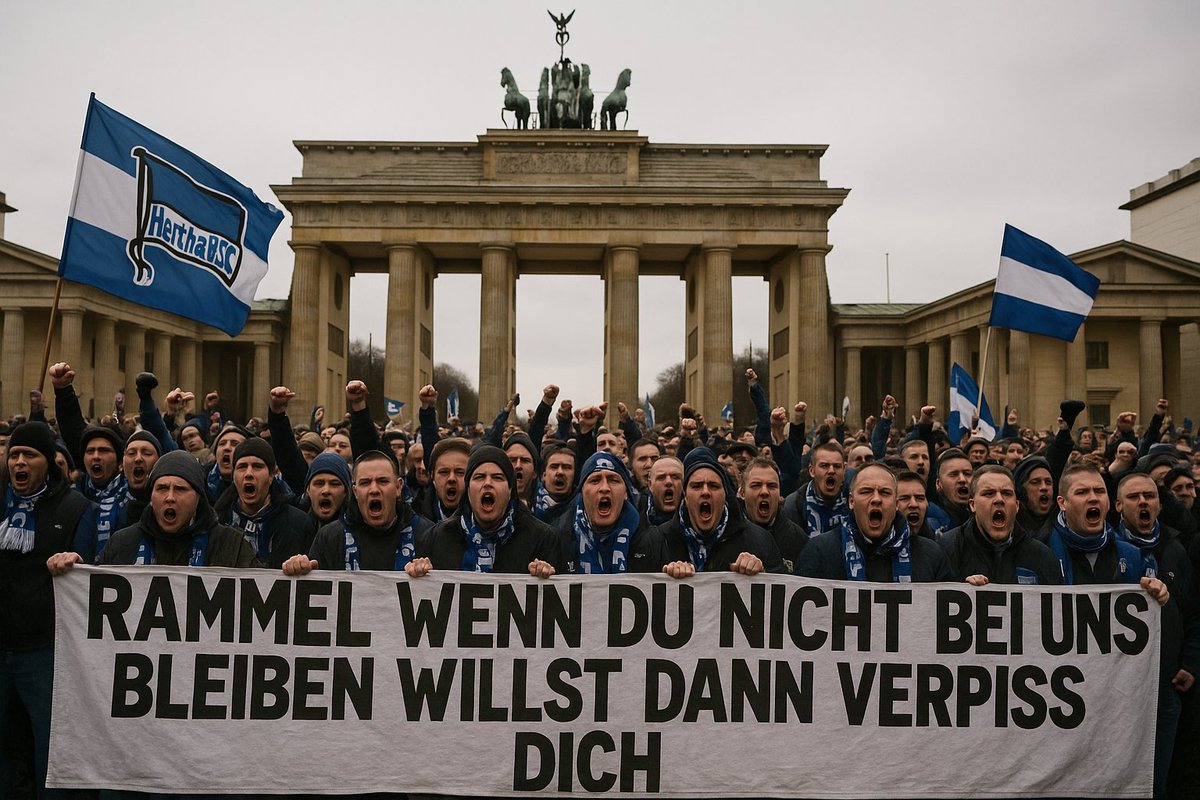 Hertha Fanprotest nach den News über einen möglichen Rammel Abgang  #rammel25