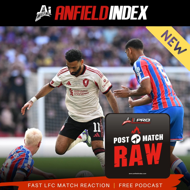 AnfieldIndex's tweet photo. A SOUR NOTE: #PostMatchRaw
@downeytrev @karlmatchett & @JimBoardman look at the Community Shield loss to Palace
Out now! https://t.co/4bUw9xvmub