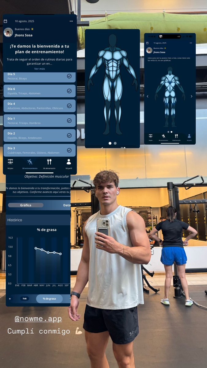 Tú también puedes reducir tu % de grasa y entrenar a tu manera, descarga now me app 

NowMeApp.com/app