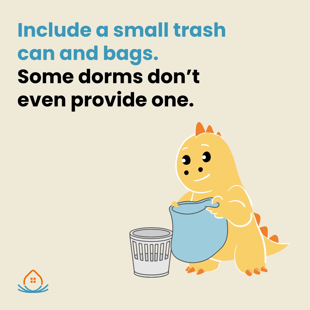DomiSource's tweet photo. No dorm trash can? Yup—it happens.

Pack a small bin + bags. Future them will thank you. 🗑️

#DomiSource #DormChecklist #MoveInTips #CollegeParents https://t.co/HSernfGuOi