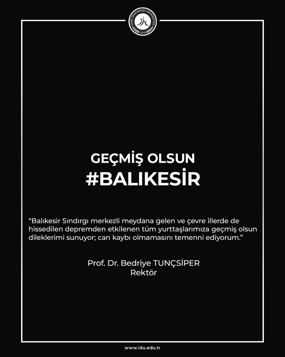 İzmir Demokrasi Üniversitesi (@izmirdemokrasi1) on Twitter photo Geçmiş olsun #balıkesir
#izmirdemokrasiüniversitesi
#deprem
<a href="/tbedriye1/">Bedriye Tunçsiper</a>
sosyal.teknofest.app/@izmirdemokras… Geçmiş olsun #balıkesir
#izmirdemokrasiüniversitesi
#deprem
<a href="/tbedriye1/">Bedriye Tunçsiper</a>
sosyal.teknofest.app/@izmirdemokras…