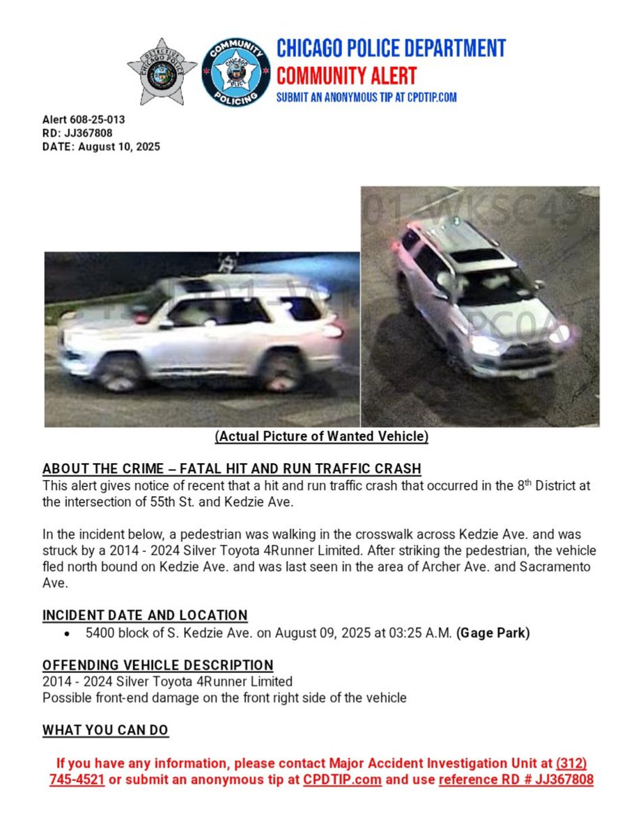 Tom Ahern (@tahern_) on Twitter photo FATAL HIT and RUN <a href="/ChicagoCAPS08/">8TH District-Chicago Lawn</a> <a href="/Area1Detectives/">CPD Area One Detectives</a> Major Accident Investigation Unit CPDTIP.COM #ChicagoPolice FATAL HIT and RUN <a href="/ChicagoCAPS08/">8TH District-Chicago Lawn</a> <a href="/Area1Detectives/">CPD Area One Detectives</a> Major Accident Investigation Unit CPDTIP.COM #ChicagoPolice