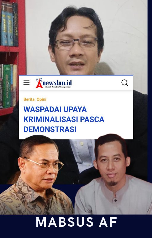 mabsus_af's tweet photo. https://t.co/LZYxkqnSdY
Waspadai Upaya Kriminalisasi Pasca Demonstasi https://t.co/yvxxTb7nF1