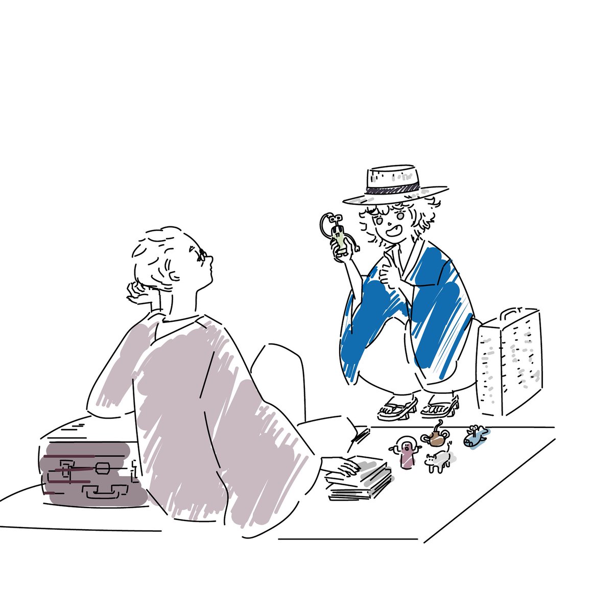 8月某日
旅のカラクリ商に出会う

#illustration
#イラスト