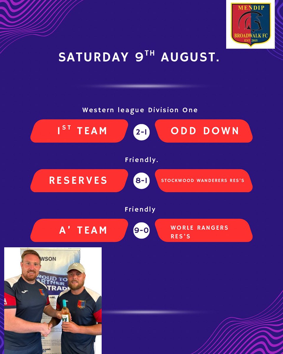 MendipBroadwalk's tweet image. 🔵🔴

A solid set of results for our 3 x Adult teams yesterday. 👌

@MendipReserves 
@mendip_As 
@MendipD28390