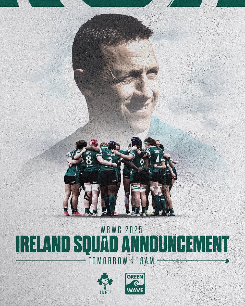 IrishRugby's tweet image. Our squad for #RWC2025 lands tomorrow at 10am ⏰ 

#greenwave