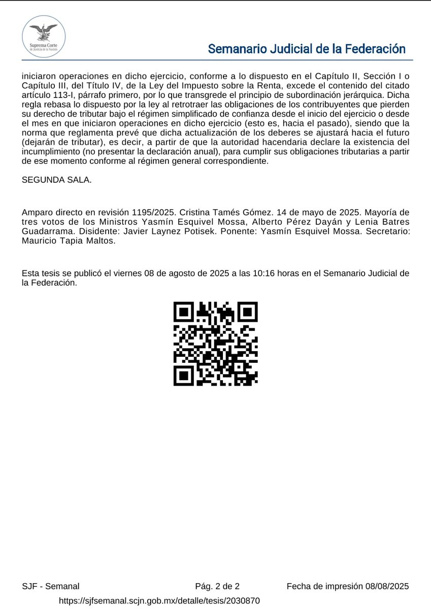 🚨 #SCJN frena abuso contra contribuyentes #RESICO 🚨
💼 Adiós a la regla 3.13.34 de la #RMF2023 🙅‍♂️
⚖️ Violaba el principio de subordinación jerárquica al “reubicar” retroactivamente al régimen general por no presentar la declaración anual 📄
✅ Ahora, solo podrá aplicarse a