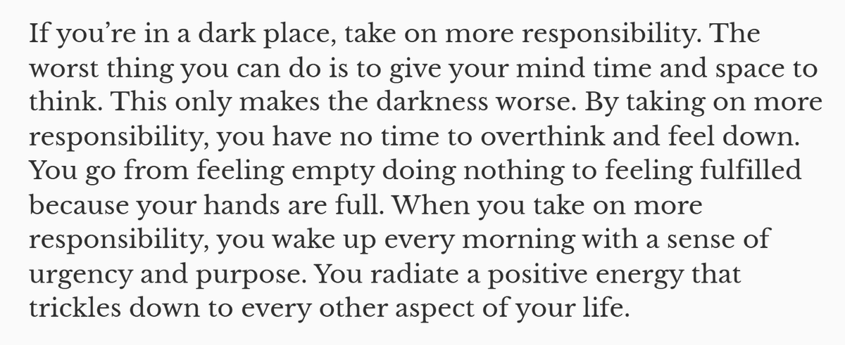 If you're in a dark place, do more